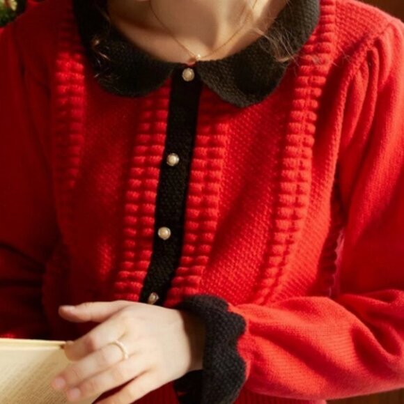 contrast trim sweater chic classic - Picture 4 of 7